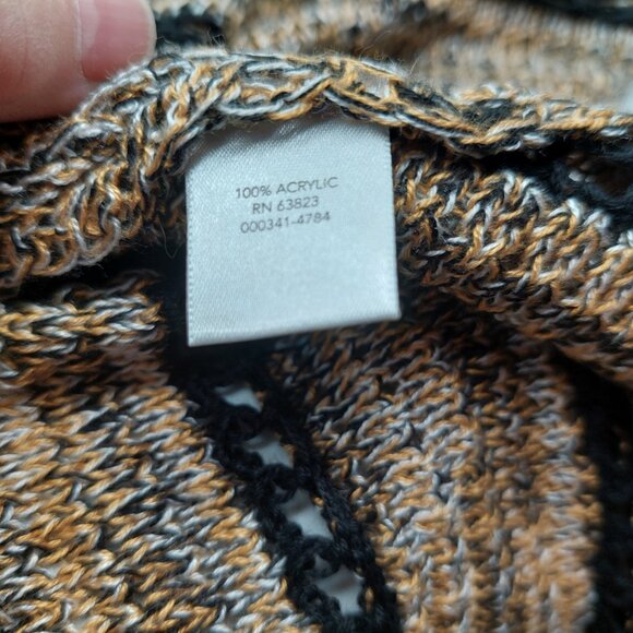 CJ Banks Cardigan Size Medium Open Front Open Knit Crochet Sweater Duster - Picture 8 of 8